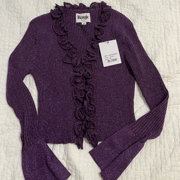 Rouje Gegene violet cardigan sz 36 - Picture 3 of 6